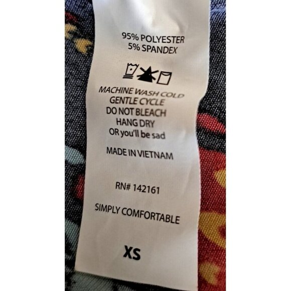 Lularoe Womens XS (4-6) Maxi Skirt Black Slinky Stretch Multicolor Art Print - Picture 6 of 6